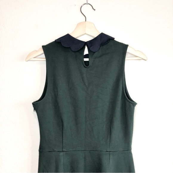 ModCloth Green Scallop Collar A-Line Ponte Dress, M - Picture 6 of 8